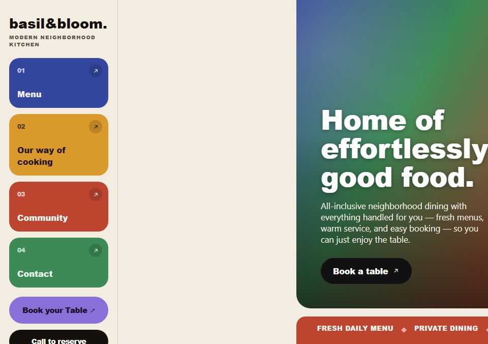 Restaurant template preview